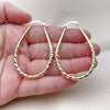 Oro Laminado Medium Hoop, Gold Filled Style Teardrop and Hollow Design, Diamond Cutting Finish, Golden Finish, 02.170.0083.40