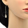 Oro Laminado Threader Earring, Gold Filled Style Elephant Design, Polished, Golden Finish, 02.65.2494