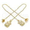 Oro Laminado Threader Earring, Gold Filled Style Elephant Design, Polished, Golden Finish, 02.65.2494