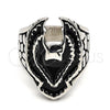 Stainless Steel Mens Ring, Eagle Design, Black Enamel Finish, Steel Finish, 01.234.0002.09 (Size 9)