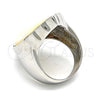 Stainless Steel Multi Stone Ring, with Ivory Mother of Pearl, Polished, Steel Finish, 01.235.0005.1.08 (Size 8)