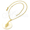 Oro Laminado Pendant Necklace, Gold Filled Style with Ivory Mother of Pearl, Polished, Golden Finish, 04.09.0034.18 (0.35 Gauge, 01 MM Thickness, 18 Inches Length)