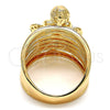 Oro Laminado Multi Stone Ring, Gold Filled Style Angel Design, with White Cubic Zirconia, Polished, Golden Finish, 01.60.0001.10 (Size 10)
