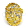 Oro Laminado Multi Stone Ring, Gold Filled Style with White Micro Pave, Polished, Golden Finish, 01.118.0030.08 (Size 8)