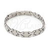 Stainless Steel Solid Bracelet, Polished, Steel Finish, 03.63.1484.08 (8 Inches Length)