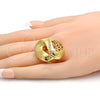 Oro Laminado Multi Stone Ring, Gold Filled Style with White Crystal, Polished, Golden Finish, 01.241.0008.07 (Size 7)