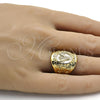 Oro Laminado Mens Ring, Gold Filled Style Polished, Golden Finish, 01.185.0009.11 (Size 11)
