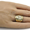 Oro Laminado Mens Ring, Gold Filled Style Polished, Golden Finish, 01.185.0009.12 (Size 12)