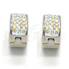 Stainless Steel Huggie Hoop, with White Crystal, Polished, Steel Finish, 02.230.0018.15