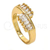 Oro Laminado Multi Stone Ring, Gold Filled Style with White Cubic Zirconia, Polished, Golden Finish, 01.210.0025.08 (Size 8)