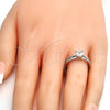 Rhodium Gold Filled Multi Stone Ring, with White Cubic Zirconia, Polished, Rhodium Finish, 01.99.0049.1.09 (Size 9)