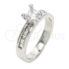 Rhodium Gold Filled Multi Stone Ring, with White Cubic Zirconia, Polished, Rhodium Finish, 01.99.0049.1.09 (Size 9)