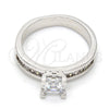 Rhodium Gold Filled Multi Stone Ring, with White Cubic Zirconia, Polished, Rhodium Finish, 01.99.0049.1.09 (Size 9)