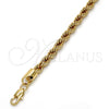 Gold Tone Basic Necklace, Rope Design, Polished, Golden Finish, 04.242.0042.24GT (06 MM Thickness, 24 Inches Length)