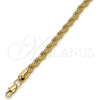 Gold Tone Basic Bracelet, Rope Design, Polished, Golden Finish, 04.242.0041.08GT (05 MM Thickness, 8 Inches Length)