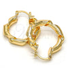 Oro Laminado Medium Hoop, Gold Filled Style Twist Design, Polished, Golden Finish, 02.170.0134.30