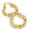 Oro Laminado Medium Hoop, Gold Filled Style Twist Design, Polished, Golden Finish, 02.170.0134.30