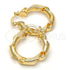 Oro Laminado Medium Hoop, Gold Filled Style Twist Design, Polished, Golden Finish, 02.170.0134.30