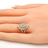 Oro Laminado Multi Stone Ring, Gold Filled Style with White Cubic Zirconia, Polished, Golden Finish, 01.205.0003.08 (Size 8)