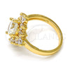 Oro Laminado Multi Stone Ring, Gold Filled Style with White and White Cubic Zirconia, Polished, Golden Finish, 01.205.0002.3.08 (Size 8)