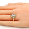 Oro Laminado Multi Stone Ring, Gold Filled Style with White and White Cubic Zirconia, Polished, Golden Finish, 01.205.0002.3.09 (Size 9)