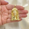 Oro Laminado Religious Pendant, Gold Filled Style Jesus Design, Diamond Cutting Finish, Golden Finish, 05.120.0034
