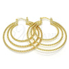 Oro Laminado Medium Hoop, Gold Filled Style Twist Design, Polished, Golden Finish, 02.261.0007.40