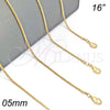 Oro Laminado Basic Necklace, Gold Filled Style Rope Design, Diamond Cutting Finish, Golden Finish, 04.118.0111.16 (05 MM Thickness, 16 Inches Length)