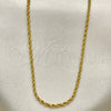 Oro Laminado Basic Necklace, Gold Filled Style Rope Design, Diamond Cutting Finish, Golden Finish, 04.118.0111.18 (05 MM Thickness, 18 Inches Length)
