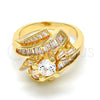 Oro Laminado Multi Stone Ring, Gold Filled Style with White Cubic Zirconia, Polished, Golden Finish, 01.199.0001.07.GT (Size 7)