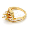 Oro Laminado Multi Stone Ring, Gold Filled Style Baguette Design, with White Cubic Zirconia, Polished, Golden Finish, 01.199.0002.07.GT (Size 7)