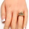 Oro Laminado Multi Stone Ring, Gold Filled Style Baguette Design, with White Cubic Zirconia, Polished, Golden Finish, 01.199.0008.08.GT (Size 8)