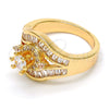 Oro Laminado Multi Stone Ring, Gold Filled Style Baguette Design, with White Cubic Zirconia, Polished, Golden Finish, 01.199.0008.08.GT (Size 8)