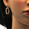 Oro Laminado Small Hoop, Gold Filled Style Twist Design, Matte Finish, Tricolor, 02.170.0150.25