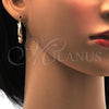 Oro Laminado Small Hoop, Gold Filled Style Twist Design, Matte Finish, Tricolor, 02.170.0150.25