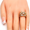 Oro Laminado Multi Stone Ring, Gold Filled Style Baguette Design, with White Cubic Zirconia, Polished, Golden Finish, 01.260.0001.07.GT (Size 7)