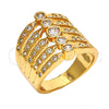Oro Laminado Multi Stone Ring, Gold Filled Style with White Cubic Zirconia, Polished, Golden Finish, 01.260.0003.09.GT (Size 9)
