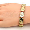 Oro Laminado Fancy Bracelet, Gold Filled Style Elephant Design, Polished, Golden Finish, 03.253.0014.09 (11 MM Thickness, 9 Inches Length)