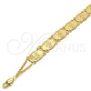 Oro Laminado Fancy Bracelet, Gold Filled Style Elephant Design, Polished, Golden Finish, 03.253.0014.09 (11 MM Thickness, 9 Inches Length)