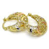 Oro Laminado Small Hoop, Gold Filled Style Polished, Tricolor, 02.99.0031.25