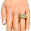 Oro Laminado Multi Stone Ring, Gold Filled Style with Tanzanite and White Cubic Zirconia, Polished, Golden Finish, 01.99.0100.2.09 (Size 9)