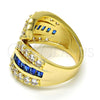 Oro Laminado Multi Stone Ring, Gold Filled Style with Tanzanite and White Cubic Zirconia, Polished, Golden Finish, 01.99.0100.2.09 (Size 9)
