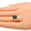 Oro Laminado Multi Stone Ring, Gold Filled Style with Emerald Swarovski Crystals, Polished, Golden Finish, 01.239.0004.6 (One size fits all)