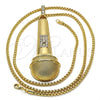 Oro Laminado Pendant Necklace, Gold Filled Style with White Crystal, Polished, Golden Finish, 04.242.0063.30 (03 MM Thickness, 30 Inches Length)