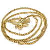 Oro Laminado Pendant Necklace, Gold Filled Style Eagle Design, Polished, Golden Finish, 04.242.0065.30 (03 MM Thickness, 30 Inches Length)