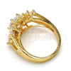 Oro Laminado Multi Stone Ring, Gold Filled Style with White Cubic Zirconia, Polished, Golden Finish, 01.210.0058.08 (Size 8)