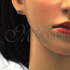 Stainless Steel Stud Earring, with Blue Shade Crystal, Polished, Golden Finish, 02.271.0008.7