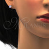 Stainless Steel Stud Earring, Heart Design, with Lavender Cubic Zirconia, Polished, Golden Finish, 02.271.0009.11