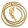 Oro Laminado Pendant Necklace, Gold Filled Style Polished, Golden Finish, 04.242.0071.30 (03 MM Thickness, 30 Inches Length)