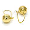 Oro Laminado Leverback Earring, Gold Filled Style Ball Design, Polished, Golden Finish, 02.168.0035